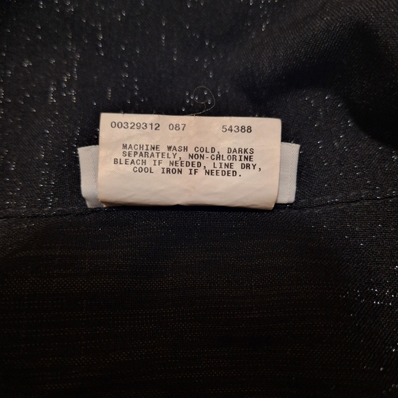 Vtg Amy Byer Black Shimmery Zip Up Top Made In USA Size 18 1/2 - Picture 7 of 10